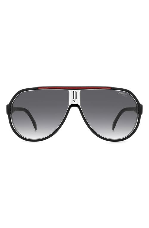 Shop Carrera Eyewear 64mm Oversize Gradient Aviator Sunglasses In Black Red/grey Shaded