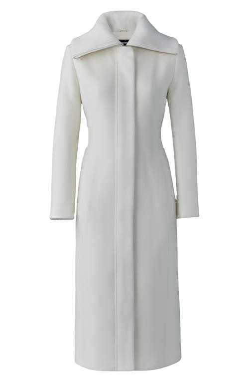 Mackage Clarice Leather Trim Wool Coat In Cream