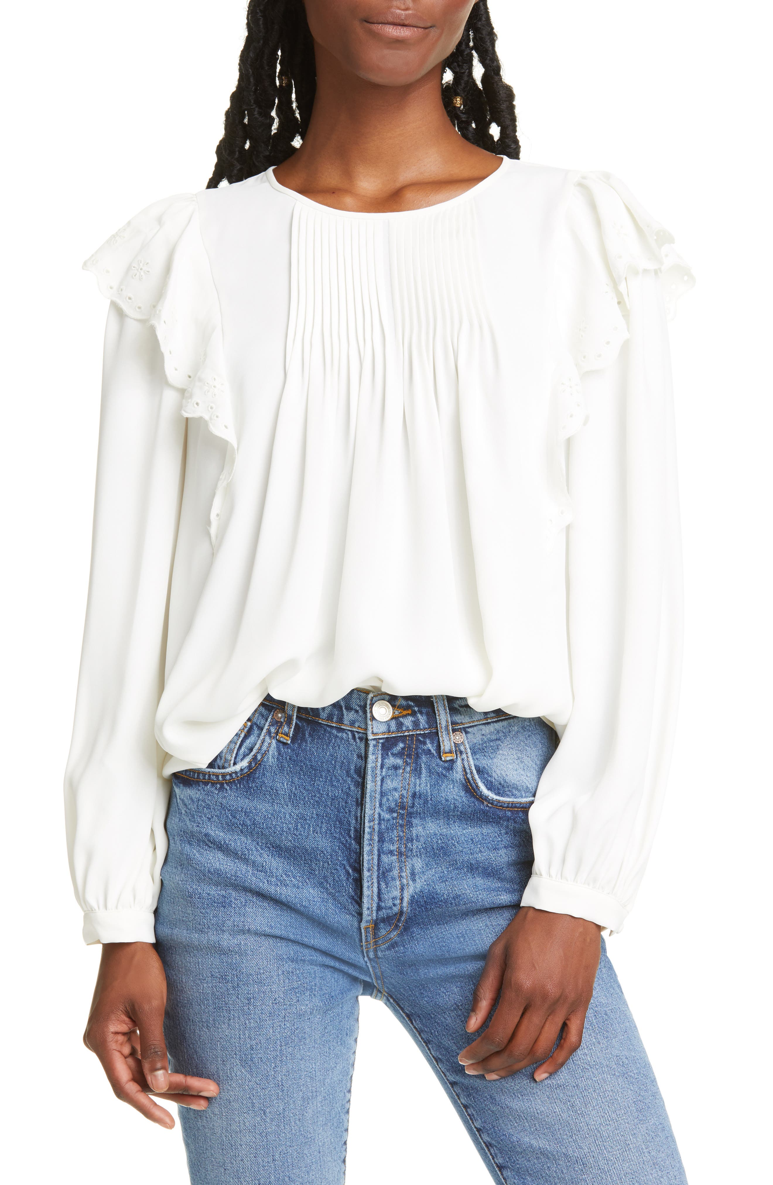 Joie Tops Acelynn Pintucked Blouse