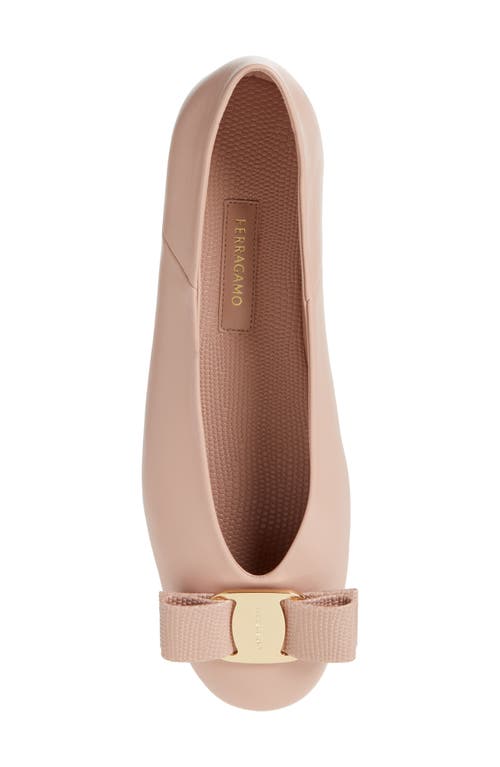 Shop Ferragamo Vanna Bow Ballet Flat In Rose