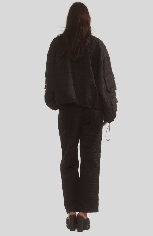 Shop Cynthia Rowley Quilted Bomber Jacket In Black