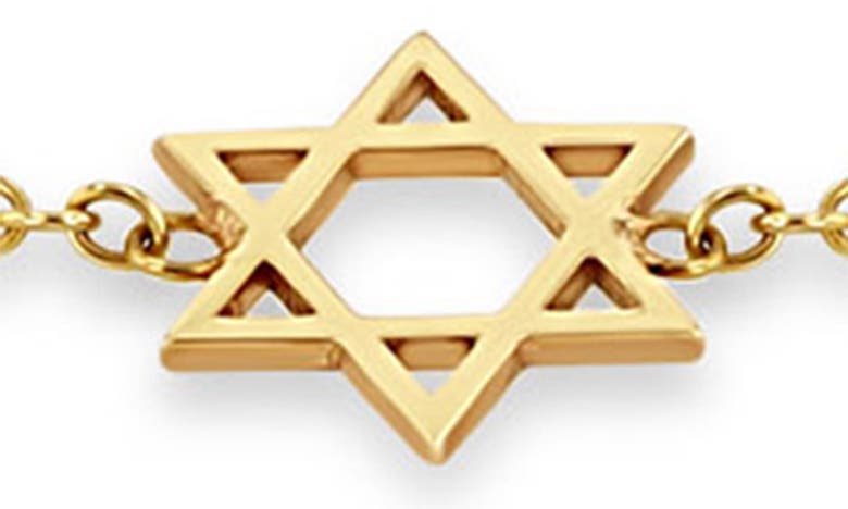 Zoë Chicco Midi Bitty Star Of David Centered Bracelet In Yellow Gold