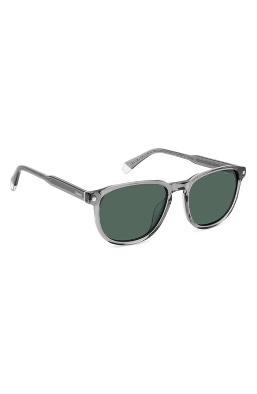 Polaroid 55mm Polarized Rectangular Sunglasses In Grey/green Polarized