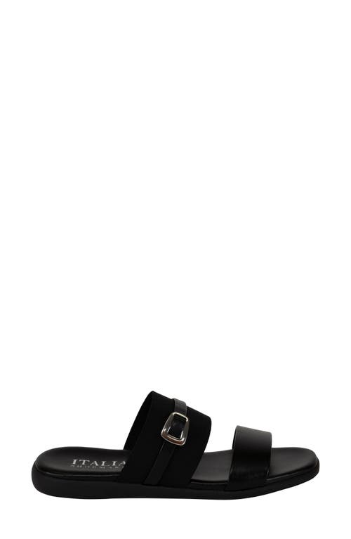 Italian Shoemakers Jelani Square Toe Slide Sandal In Black