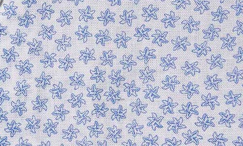 David Donahue Starfish Print Short Sleeve Linen & Cotton Button-up Shirt In Multi