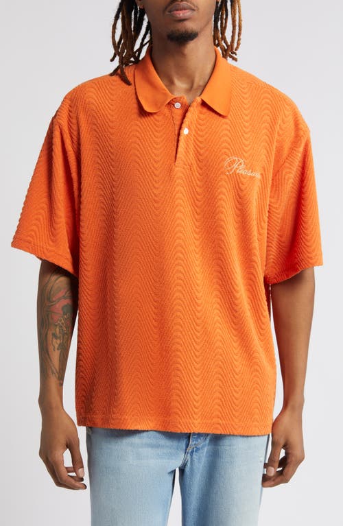 Pleasures Zen Boxy Terry Polo In Orange