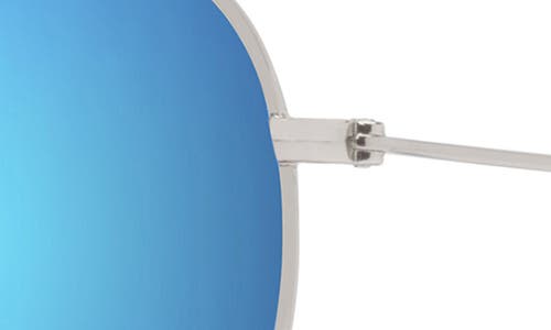 Maui Jim Hauoli 59mm Polarized Aviator Sunglasses In Shiny Silver Blue Green