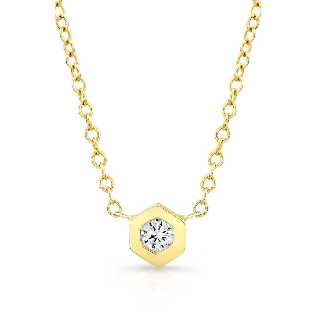 Ron Hami 14k Yellow Gold Bezel Diamond Pendant Necklace