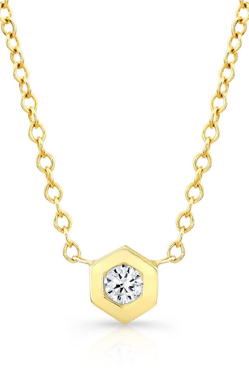 Shop Ron Hami 14k Yellow Gold Bezel Diamond Pendant Necklace In Gold/diamond