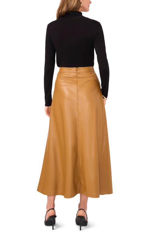 Shop Vince Camuto Faux Leather A-line Skirt In Desert Camel