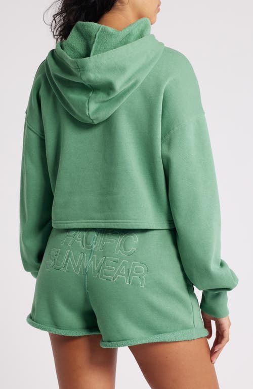 Shop Pacsun Boxy Crop Hoodie In Greenbriar