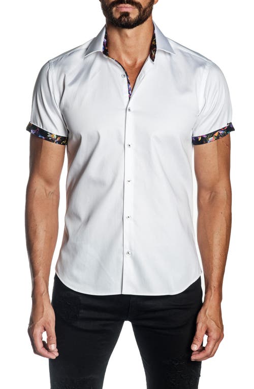 Jared Lang Short Sleeve Button-Up Shirt in White