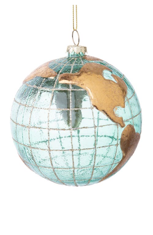 Silver Tree Glass Globe Ornament in Green