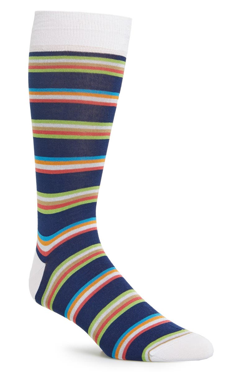 Bugatchi Stripe Cotton Blend Socks | Nordstrom