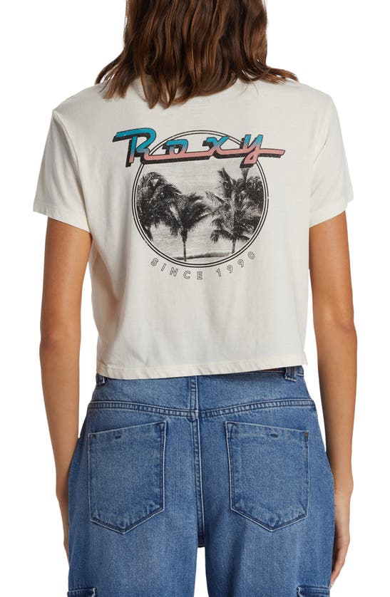 Shop Roxy Baja Cali Crop T-shirt In Egret