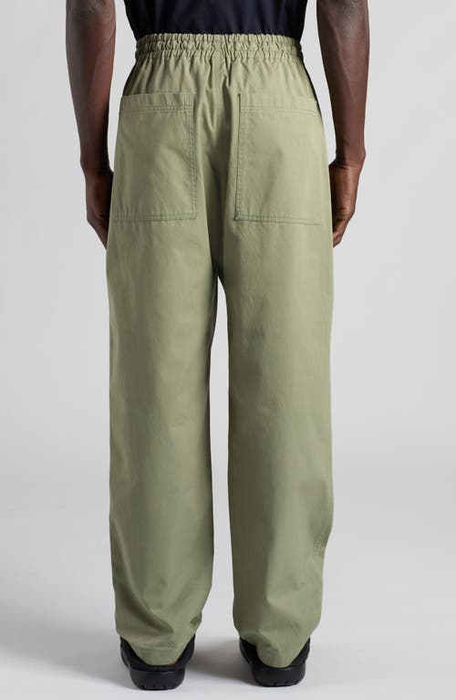 Shop Bottega Veneta Lightweight Cotton Twill Drawstring Waist Pants In 3025 Juniper