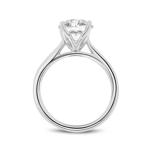 Asany Love Grown Collection 14k White Gold Round Cut Lab Grown Diamond Cathedral Engagement Ring In 14k White Gold