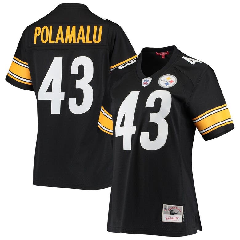 Mitchell And Ness NFL Legacy Jersey Steelers Polamalu Black Yellow