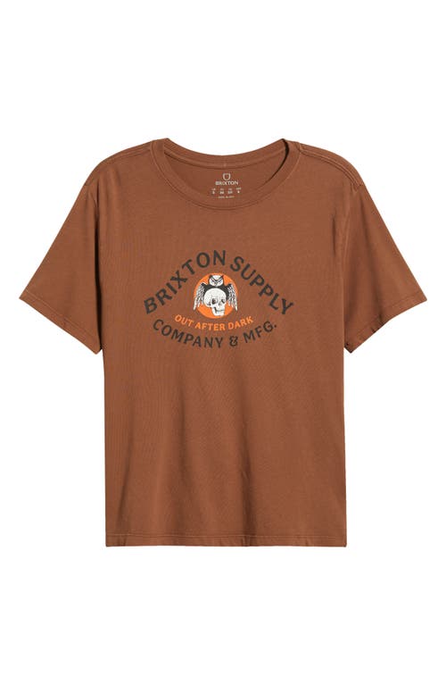 Brixton Potion Cotton Graphic T-shirt In Pinecone Brown