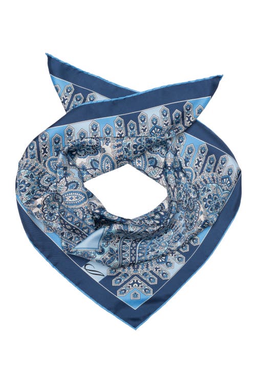 Shop Elizabetta Messina - Hand Rolled Silk Neckerchief For Men In Azure