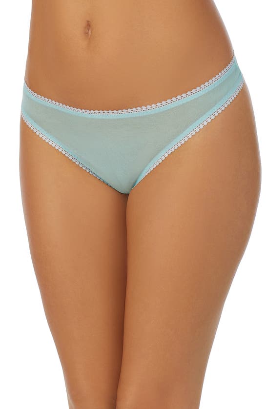 On Gossamer Gossamer Mesh Hip Bikini In Pastel Turquoise