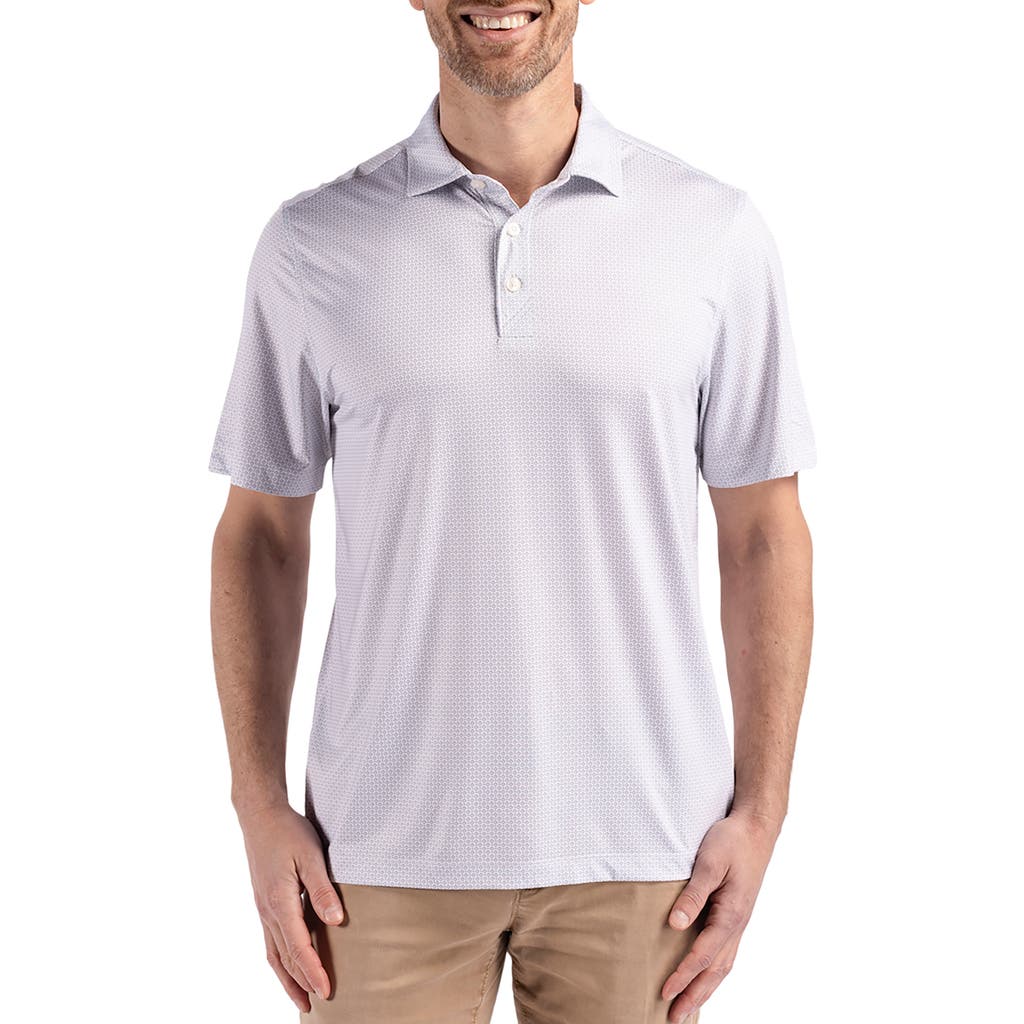 Cutter & Buck Pike Diamond Dot Print Polo In Polished