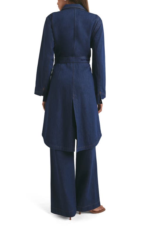 Shop Favorite Daughter The Boulevard Denim Trench Wrap Coat In Rome