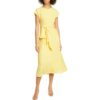 Boss Dacari Tie Front Midi Dress, Yellow