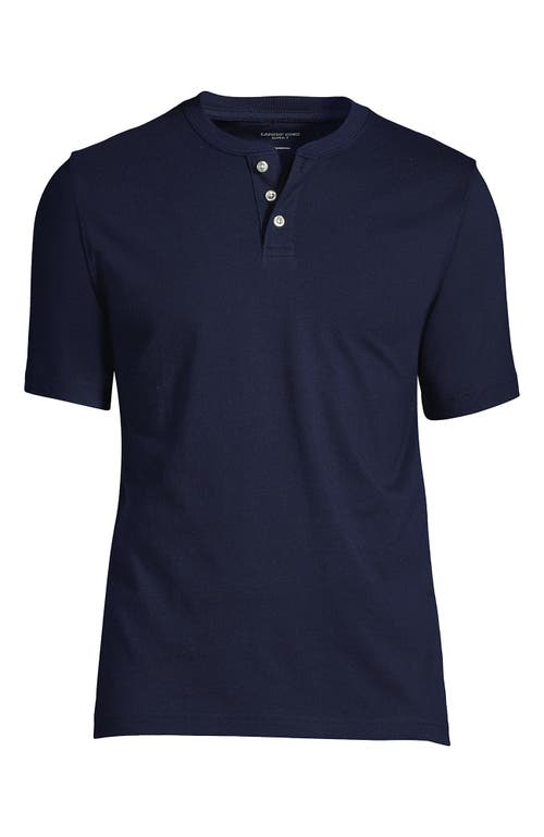 Shop Lands' End Short Sleeve Super-t Henley In Radiant Navy