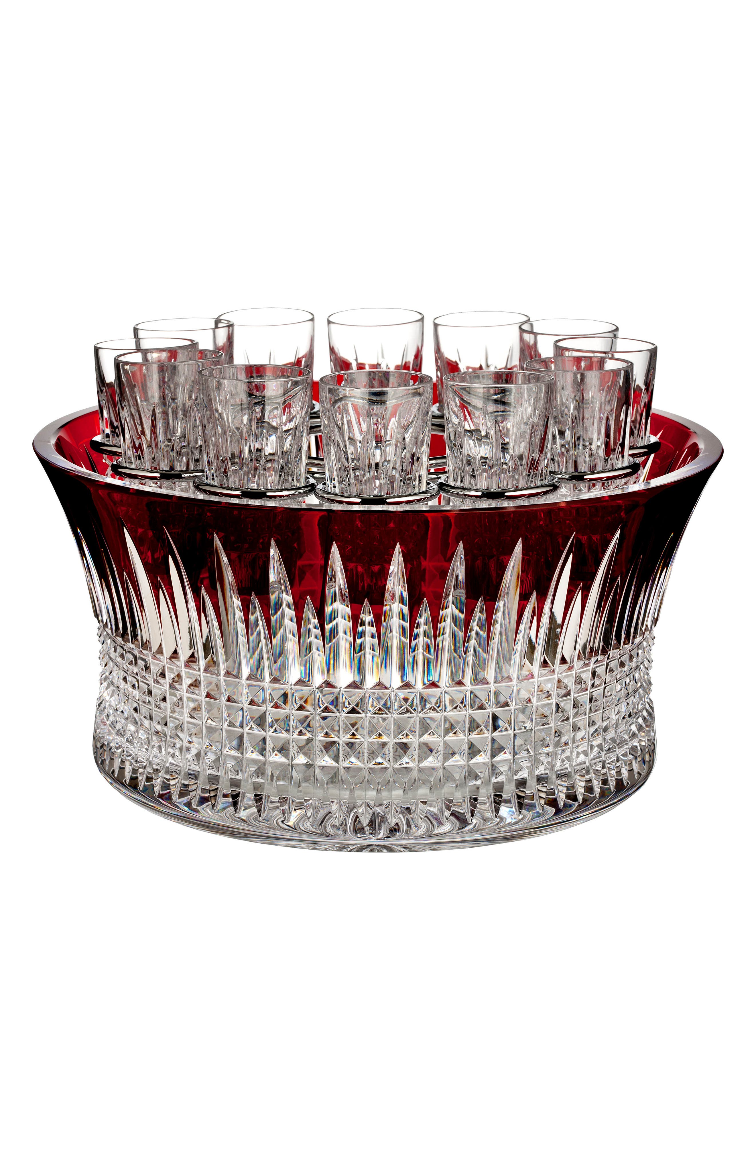 Waterford Lismore Diamond Red Vodka Chiller & Shot Glass Set Nordstrom