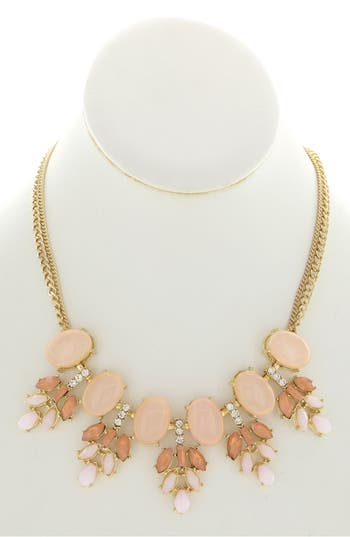 Olivia Welles Nicole Crystal Statement Necklace In Gold
