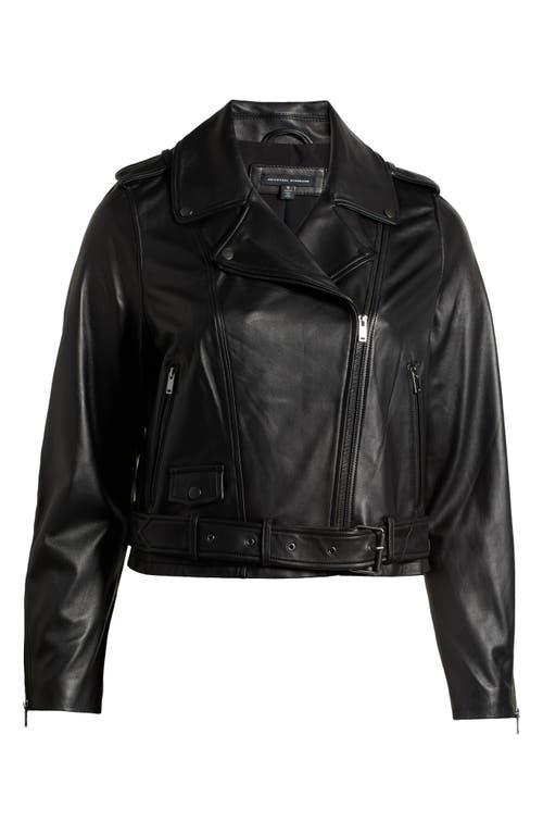 Shop Universal Standard Leeron Leather Moto Jacket In Black