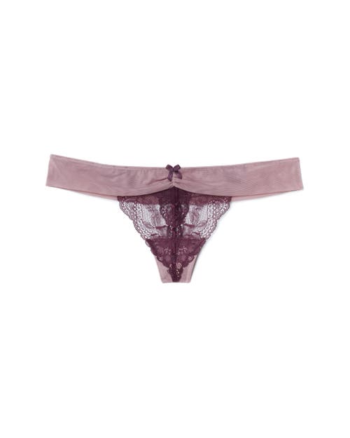 Adore Me Clairabelle Thong Panties In Dark Purple