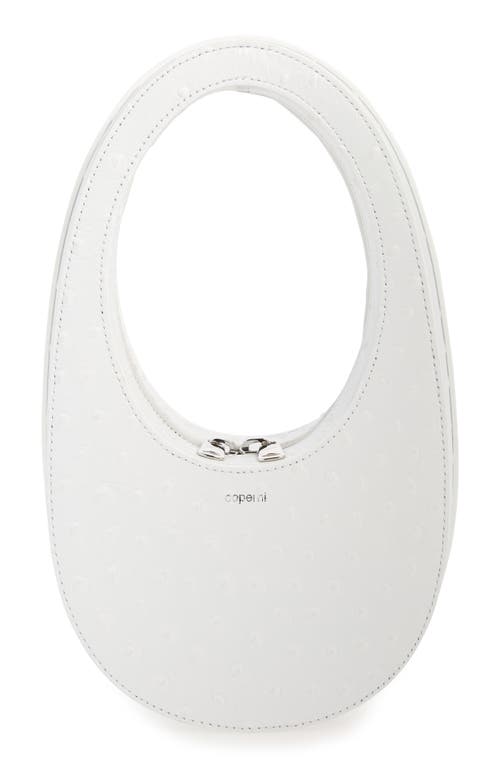 Coperni Mini Swipe Ostrich Top Handle Bag in White at Nordstrom