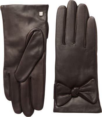 Bruno Magli Cashmere Lined Leather Bow Gloves Nordstromrack