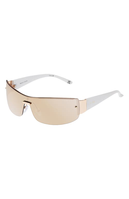 Shop Aire Pegasus 136mm Shield Sunglasses In Soft Gold/white