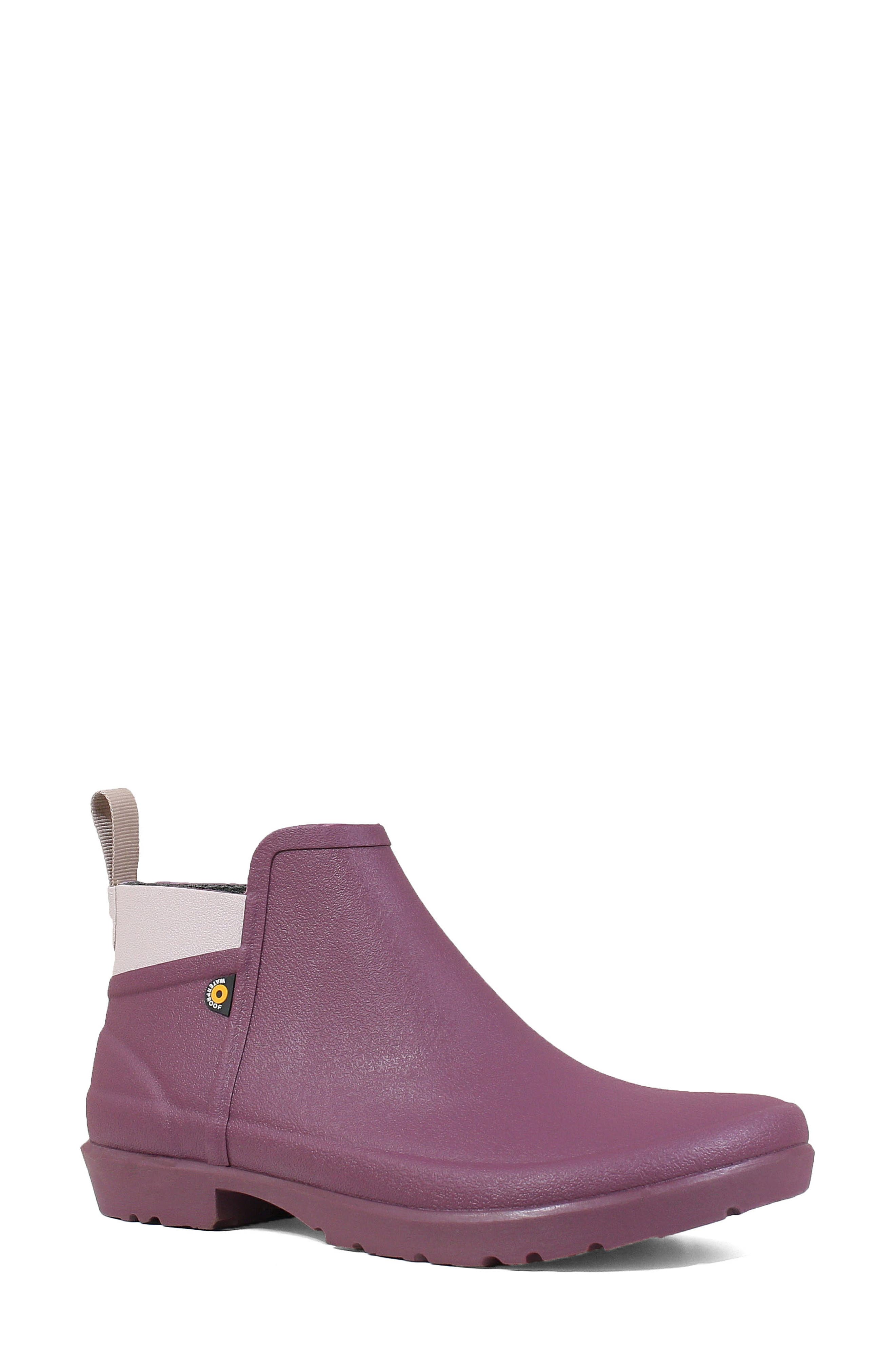 Bogs Flora Waterproof Rain Boot, Purple
