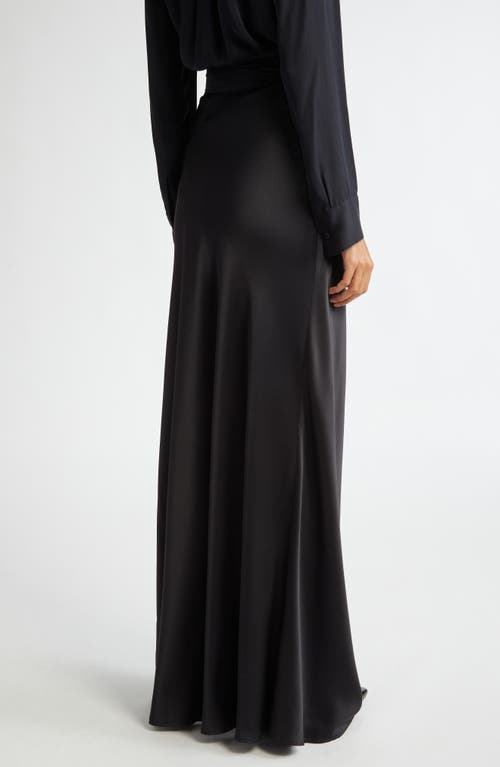 L'agence Ryker Waistband Silk Skirt In Black In Black
