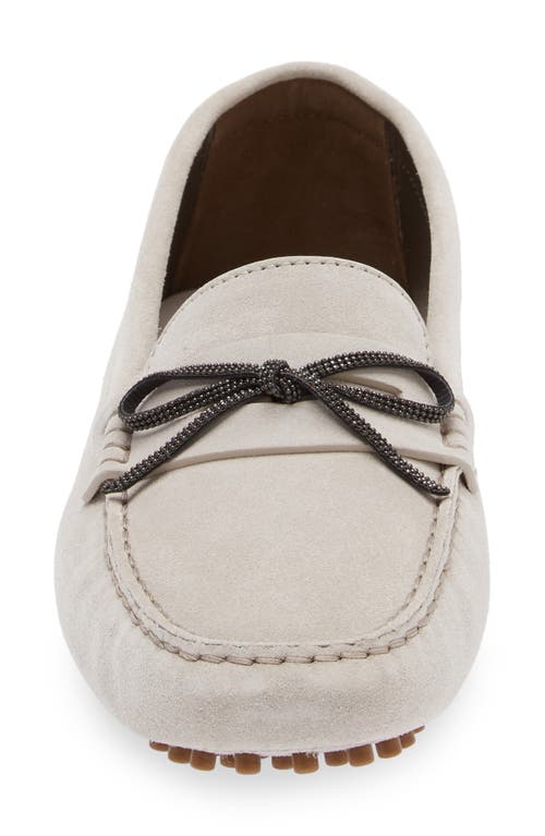 Brunello Cucinelli Suede Driving Shoe In Quarzo