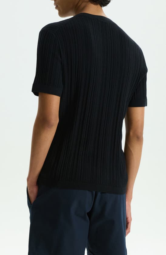 Shop Theory Damian Rib Crewneck T-shirt In Black