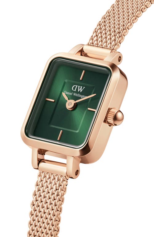 Daniel Wellington Quadro Mini Mesh Strap Watch, 15.4mm X 18.2mm In Rose Gold