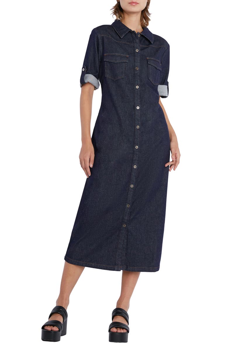 Wash Lab Denim Denim Midi Shirtdress | Nordstrom