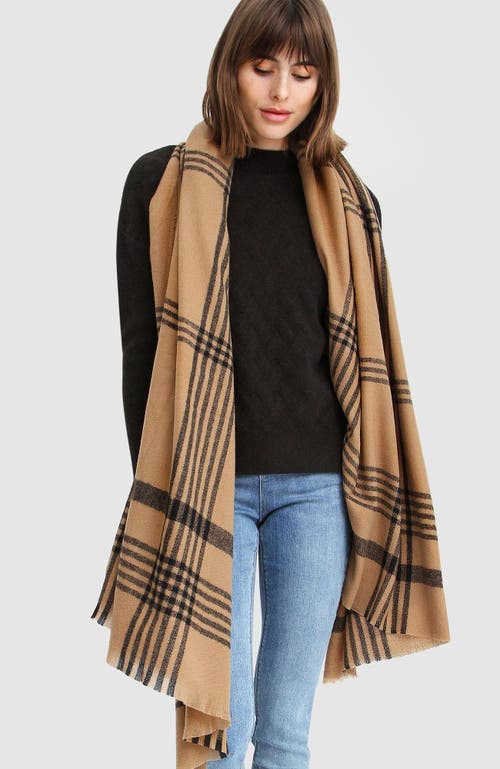 Shop Belle & Bloom Panorama Check Scarf In Camel