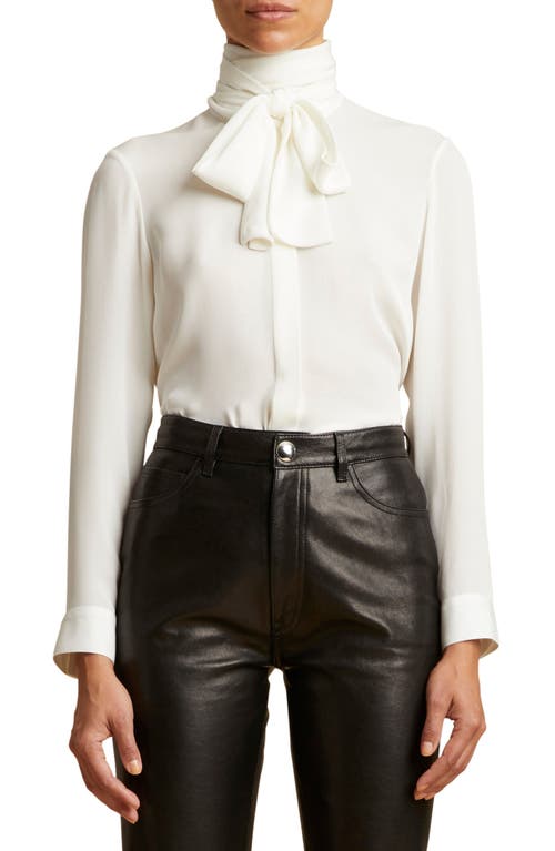 Khaite Tash Silk Georgette Bow Blouse at Nordstrom,