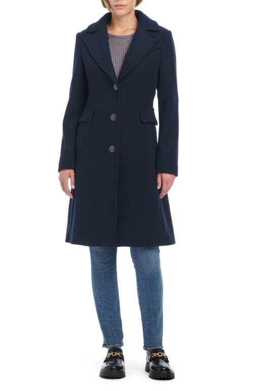 KATE SPADE KATE SPADE NEW YORK WOOL BLEND COAT WITH REMOVABLE FAUX FUR COLLAR 