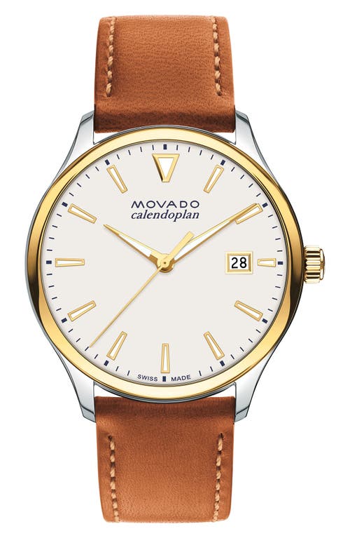 Heritage Calendoplan Leather Strap Watch