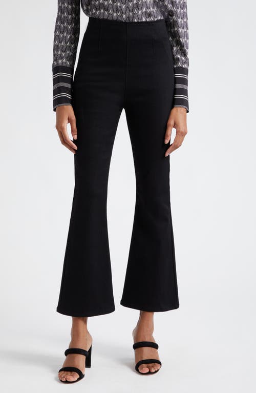 Veronica Beard Carson Off-Duty High Waist Ankle Flare Jeans in Onyx at Nordstrom, Size Xx-Small