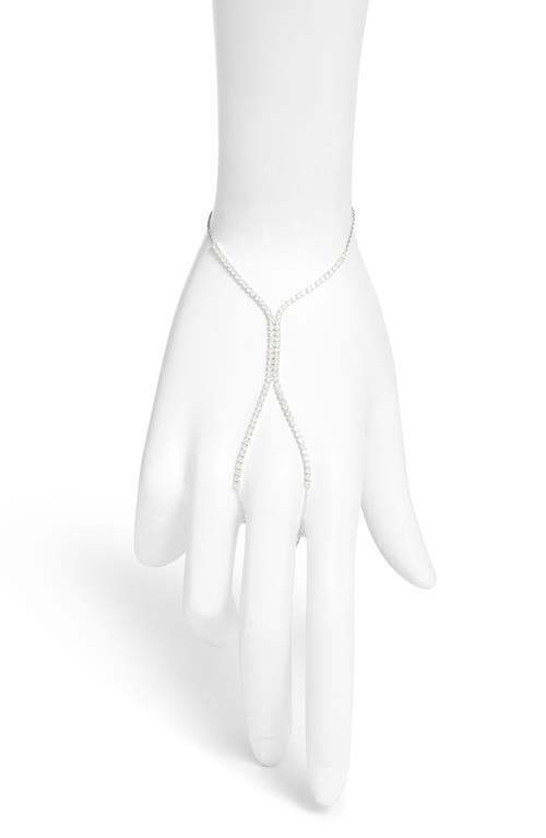 Shymi Cubic Zirconia Tennis Hand Chain In Metallic