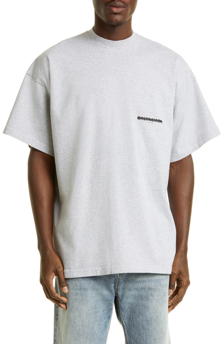 Balenciaga Oversize Strikeout Logo Cotton T-Shirt | Nordstrom