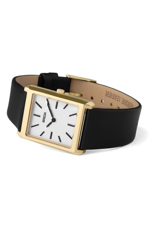 Breda Virgil Leather Strap Watch, 26mm In Gold/black/ivory